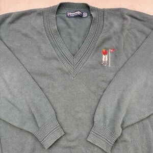 John Weitz Sweater Men 2XLT Tall Green Vintage ScottishIsle Bernette Golf Jumper